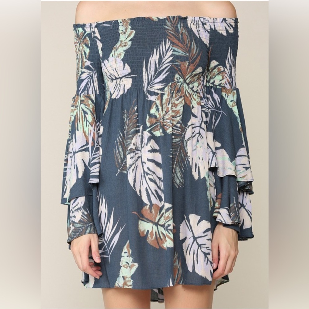 Illa illa vici smocked off the shoulder dress - Picture 3 of 12